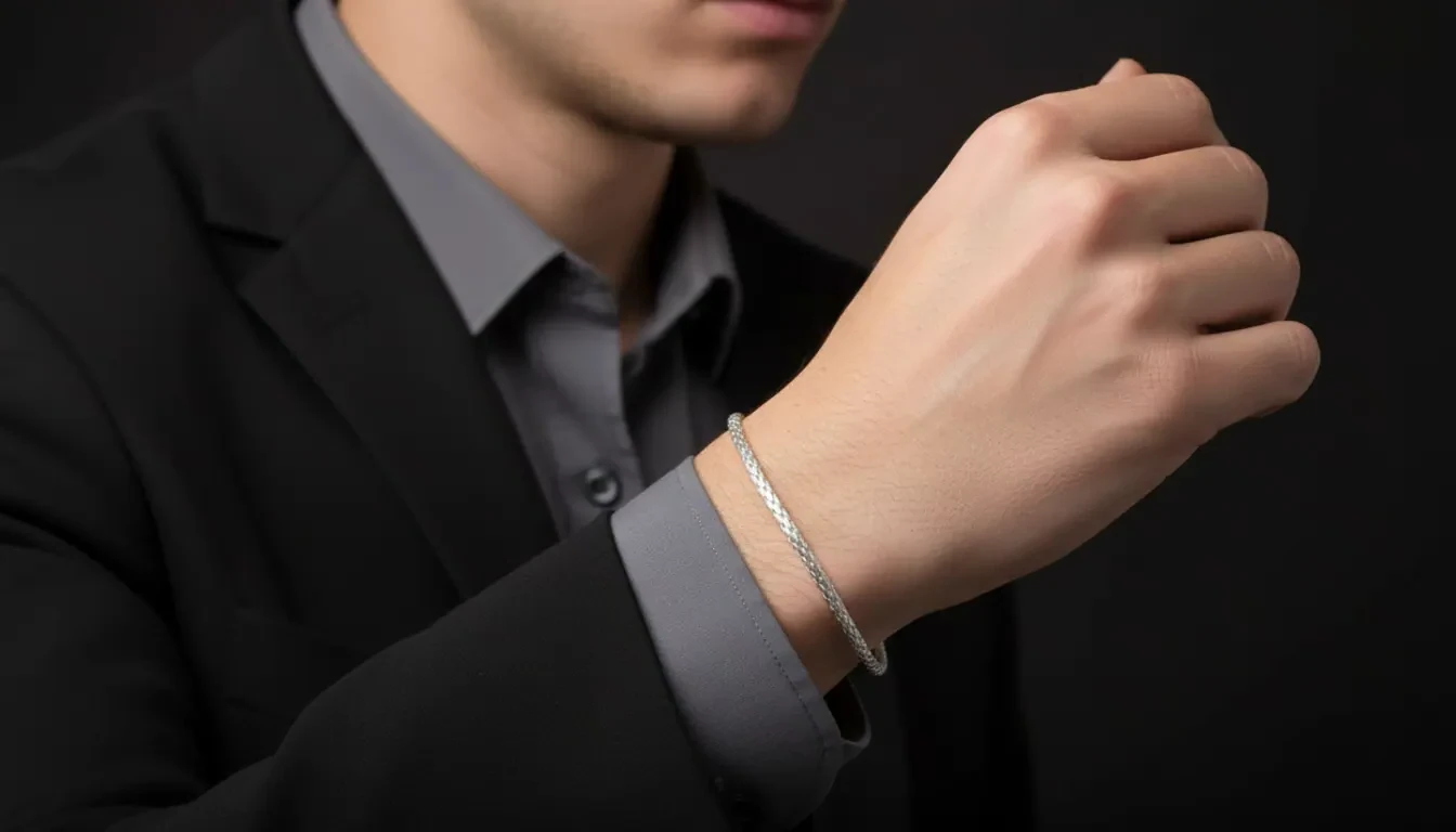 Vista de Pulsera trenzada de plata 925